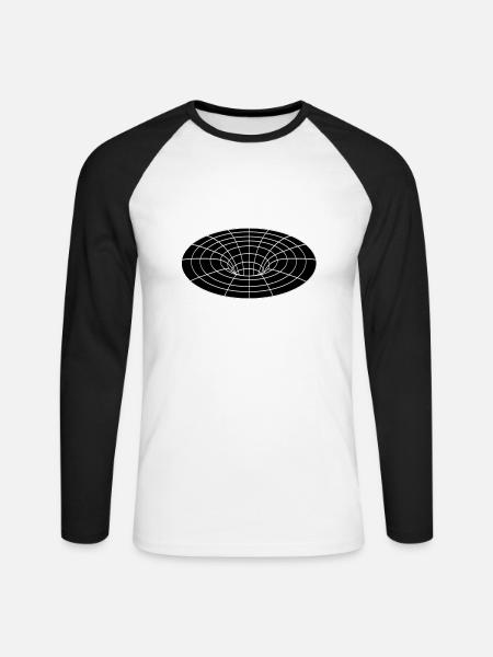 black hole - Unisex Long Sleeve Baseball T-Shirt - white/black
