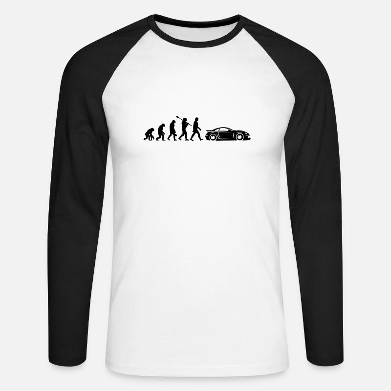 Auto De Sport Evolution - Unisex Baseballshirt langarm - Weiß/Schwarz