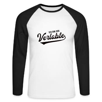 Ich Bin Der Verlobte Verlobung Hochzeitsantrag Ehe - Unisex Baseballshirt langarm - Weiß/Schwarz - Vorne - Nik (191cm)