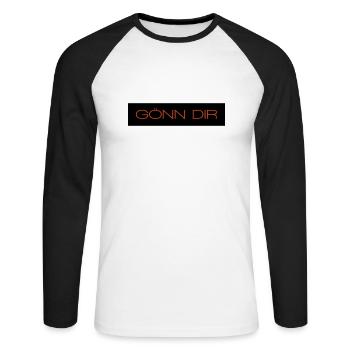 Goenn dir - 2 Farben - Unisex Baseballshirt langarm - Weiß/Schwarz - Vorne - Nik (191cm)