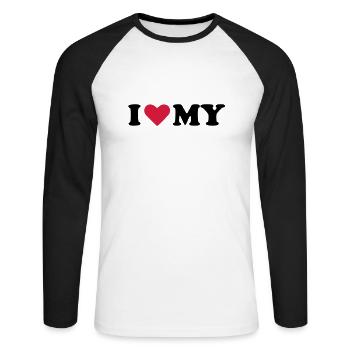 I love my - T-shirt baseball manches longues Homme - blanc/noir - Devant - Nik (191cm)