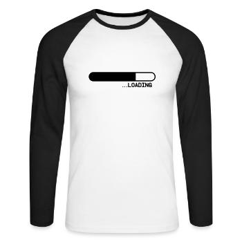 loading__f1 - T-shirt baseball manches longues Homme - blanc/noir - Devant - Nik (191cm)