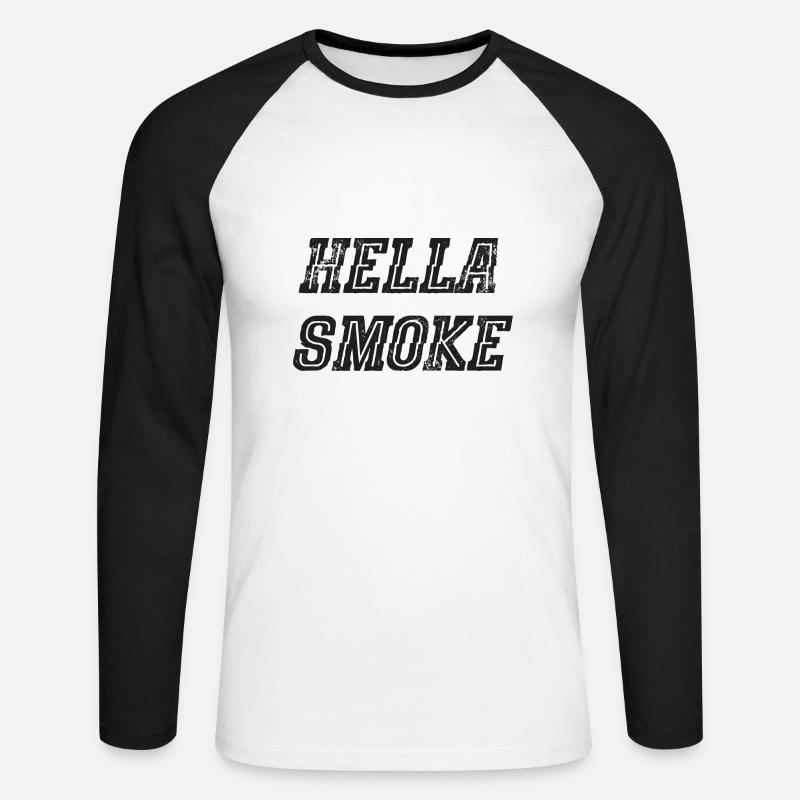 Weed Cannabis CBD Spruch - Unisex Baseballshirt langarm - Weiß/Schwarz