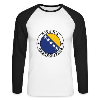 Bosnia and Herzegovina - Unisex Long Sleeve Baseball T-Shirt - white/black - Front - Nik (191cm)