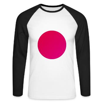 Circle in warm red - Unisex Long Sleeve Baseball T-Shirt - white/black - Front - Nik (191cm)