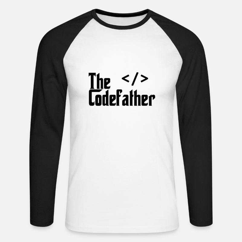 The Codefather - Unisex Baseballshirt langarm - Weiß/Schwarz