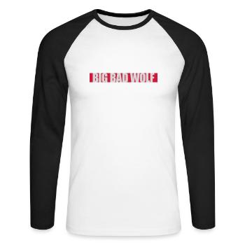 Citation du Grand Méchant Loup - T-shirt baseball manches longues Homme - blanc/noir - Devant - Nik (191cm)