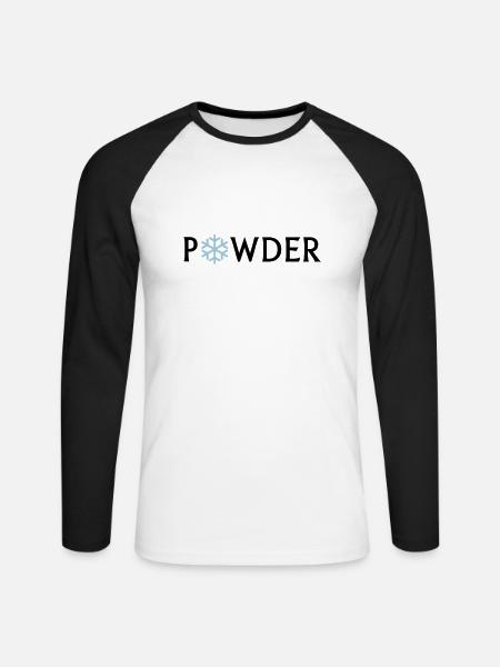powder - Unisex Baseballshirt langarm - Weiß/Schwarz