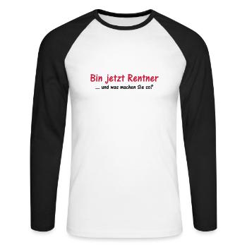 Rentner und Sie? - Unisex Baseballshirt langarm - Weiß/Schwarz - Vorne - Nik (191cm)