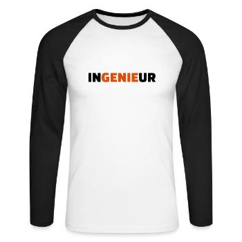 Ingenieur - Unisex Baseballshirt langarm - Weiß/Schwarz - Vorne - Nik (191cm)