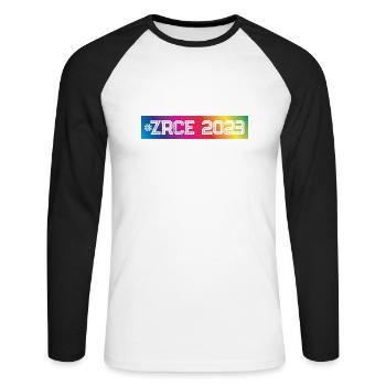 Zrce 2023 Bunt - Unisex Baseballshirt langarm - Weiß/Schwarz - Vorne - Nik (191cm)