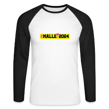 Malle 2024 - T-shirt baseball manches longues Homme - blanc/noir - Devant - Nik (191cm)