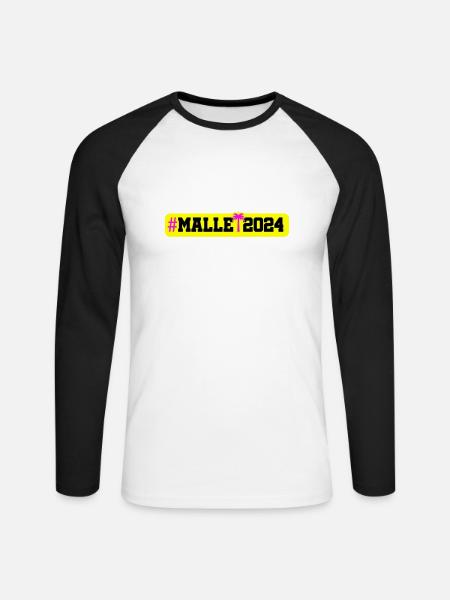Malle 2024 - Unisex Long Sleeve Baseball T-Shirt - white/black