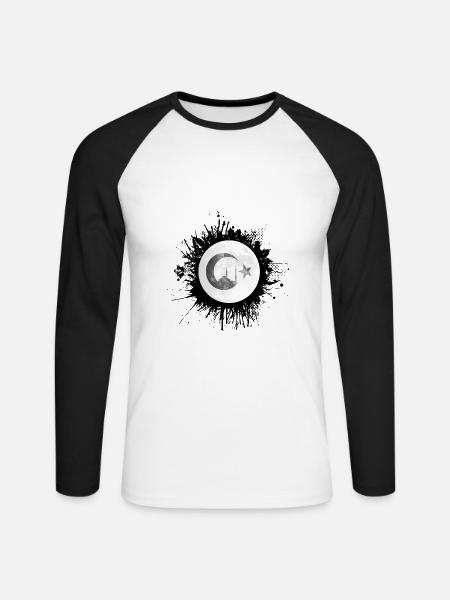 Ay-Türkiye - Unisex Long Sleeve Baseball T-Shirt - white/black