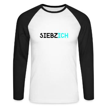 siebzich - T-shirt baseball manches longues Homme - blanc/noir - Devant - Nik (191cm)