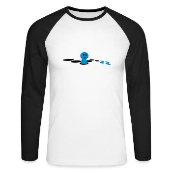 Brettspiel / Boardgame (2c) - Unisex Baseballshirt langarm - Weiß/Schwarz - Vorne - Nik (191cm)