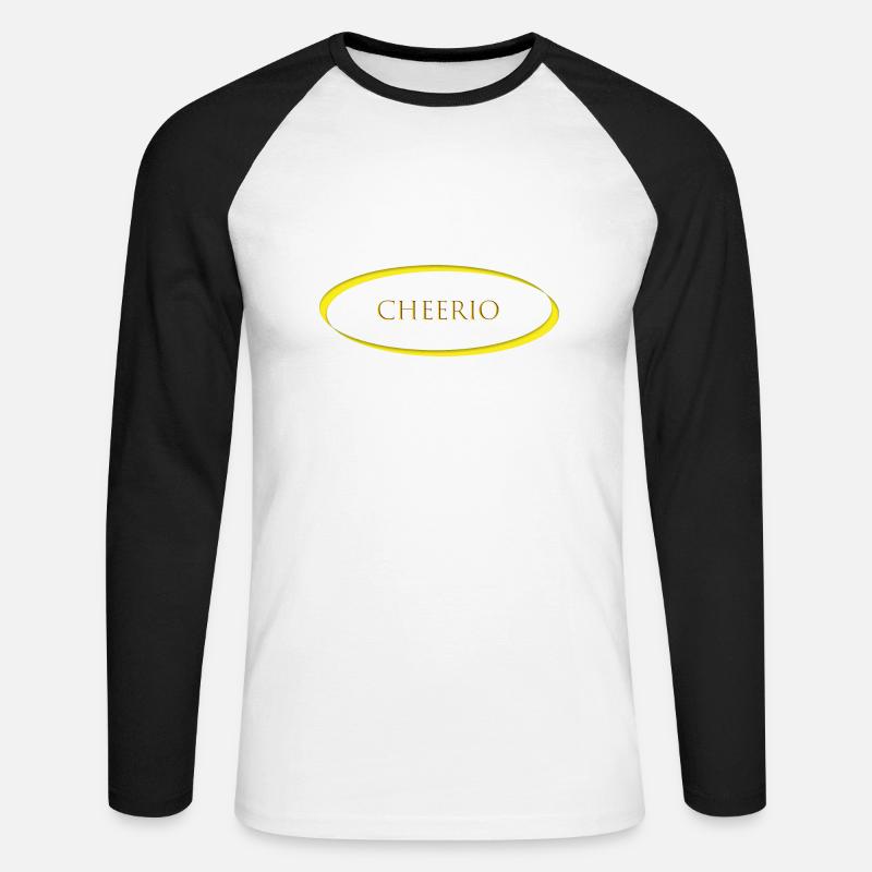 cheerio sei heiter - Unisex Baseballshirt langarm - Weiß/Schwarz