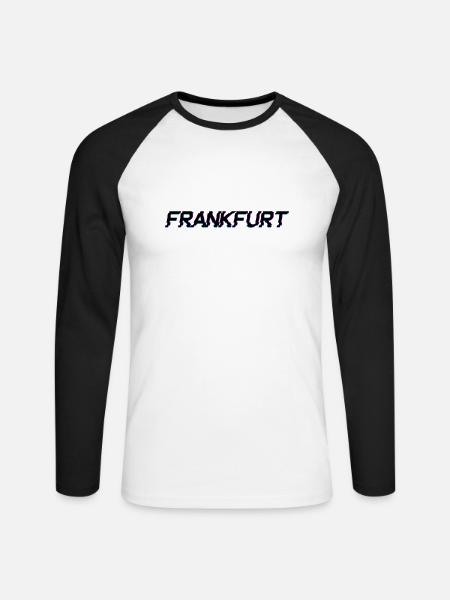 Frankfurt - Unisex Baseballshirt langarm - Weiß/Schwarz
