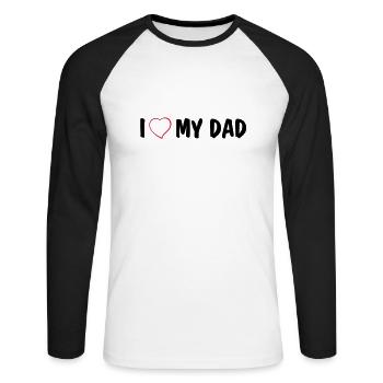 I love my dad - Unisex Long Sleeve Baseball T-Shirt - white/black - Front - Nik (191cm)
