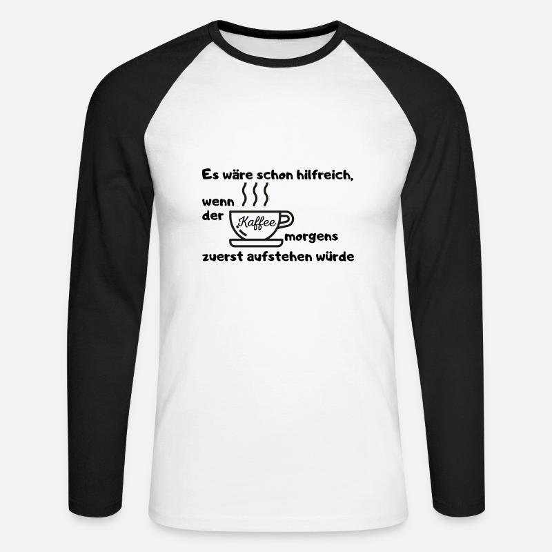 Kaffe - Unisex Baseballshirt langarm - Weiß/Schwarz