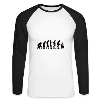 Turnen Bodenturnen Turner Evolution Turnverein - Unisex Baseballshirt langarm - Weiß/Schwarz - Vorne - Nik (191cm)