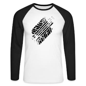 Brake track - Unisex Long Sleeve Baseball T-Shirt - white/black - Front - Nik (191cm)