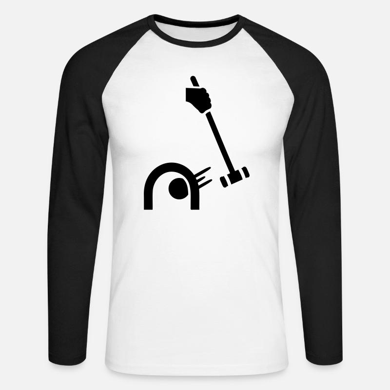 Krocket - Unisex Baseballshirt langarm - Weiß/Schwarz