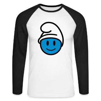 Icône de bas 3c - T-shirt baseball manches longues Homme - blanc/noir - Devant - Nik (191cm)