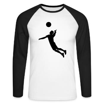 volleyball - Unisex Baseballshirt langarm - Weiß/Schwarz - Vorne - Nik (191cm)