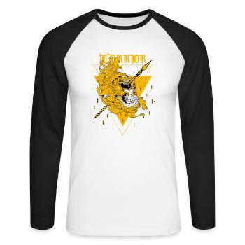 The warrior - Unisex Long Sleeve Baseball T-Shirt - white/black - Front - Nik (191cm)