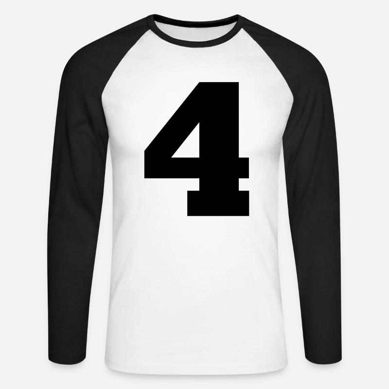 4.4 - Unisex Baseballshirt langarm - Weiß/Schwarz
