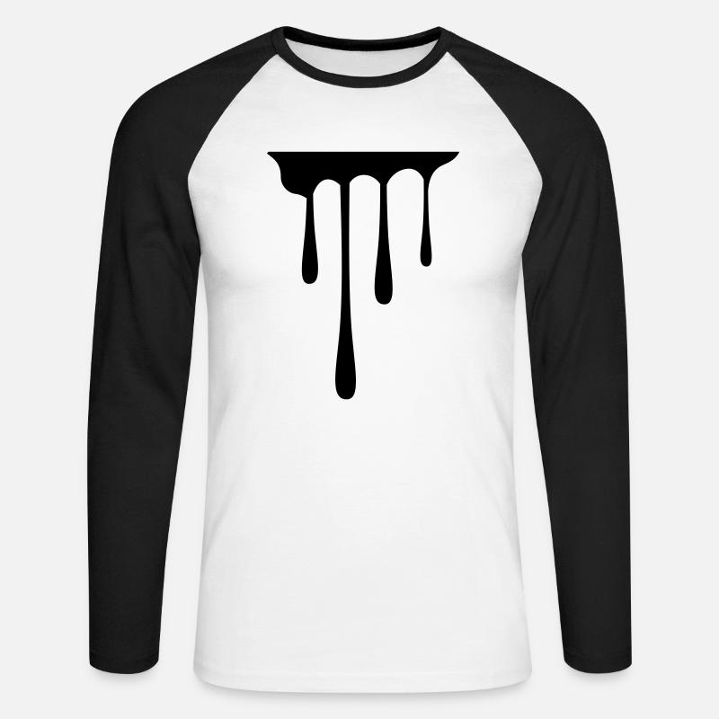 Drips - Unisex Baseballshirt langarm - Weiß/Schwarz