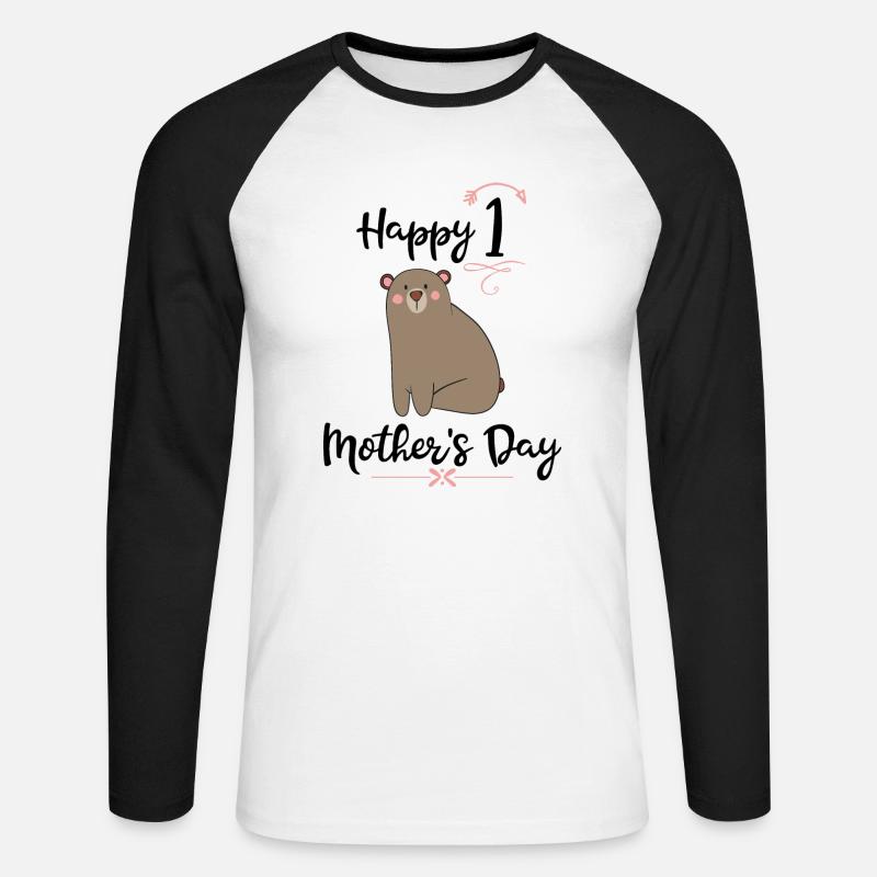 Muttertag - Unisex Baseballshirt langarm - Weiß/Schwarz