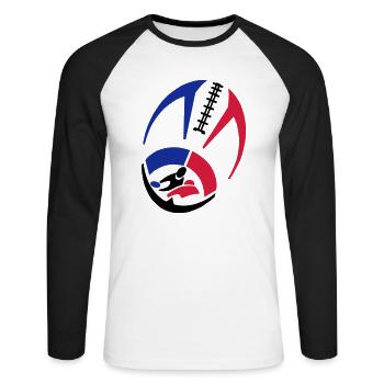 shirt ball - Unisex Long Sleeve Baseball T-Shirt - white/black - Front - Nik (191cm)