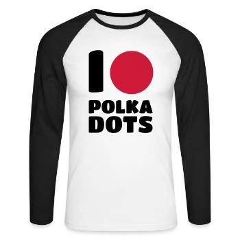 I love polka dots - T-shirt baseball manches longues Homme - blanc/noir - Devant - Nik (191cm)