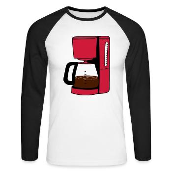 coffee maker - Unisex Long Sleeve Baseball T-Shirt - white/black - Front - Nik (191cm)