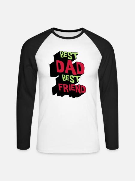 Bester Vater Bester Freund - Unisex Baseballshirt langarm - Weiß/Schwarz