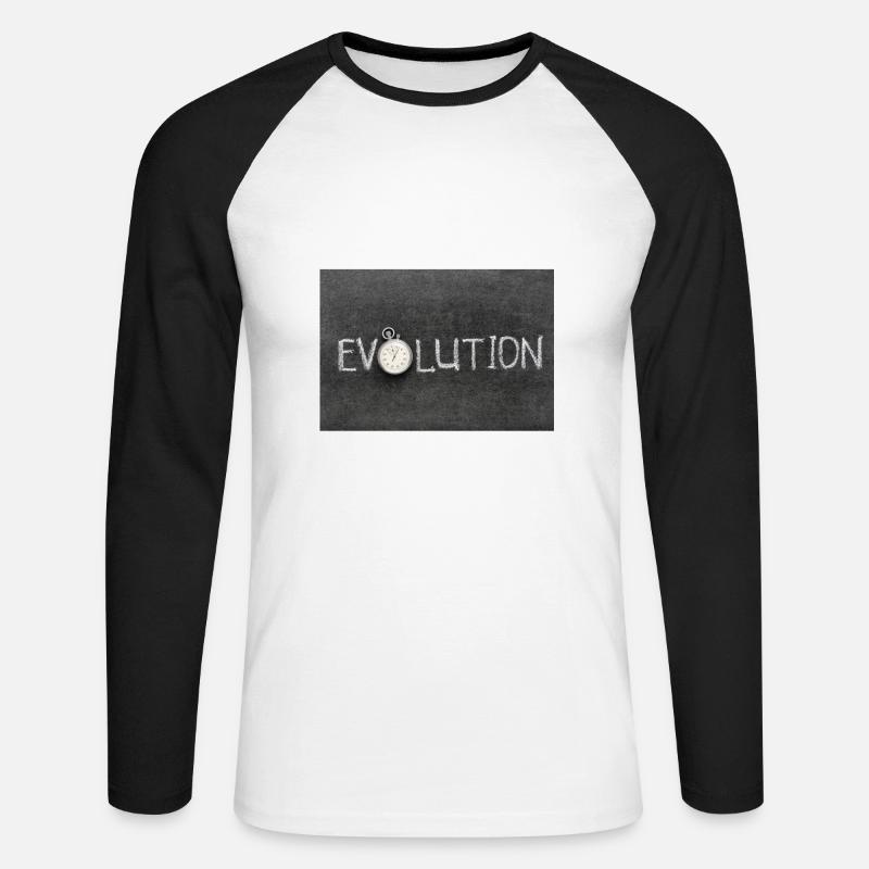 Evolution - Unisex Baseballshirt langarm - Weiß/Schwarz