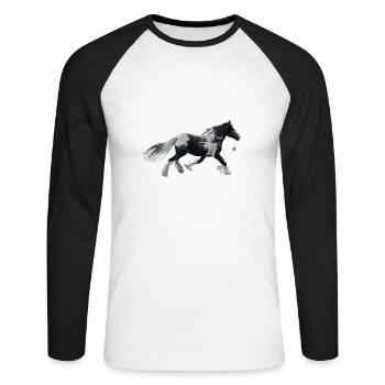 Schön Schöner Mein Tinker - Unisex Baseballshirt langarm - Weiß/Schwarz - Vorne - Nik (191cm)