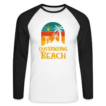 Outsanding Beach Summer Trip Tropical Funny - Unisex Long Sleeve Baseball T-Shirt - white/black - Front - Nik (191cm)