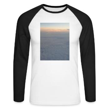 Himmel - Unisex Baseballshirt langarm - Weiß/Schwarz - Vorne - Nik (191cm)