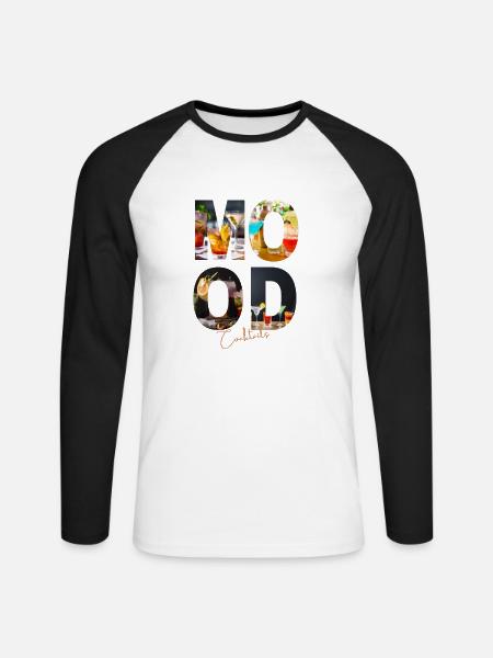 Cocktails Mood - Unisex Baseballshirt langarm - Weiß/Schwarz