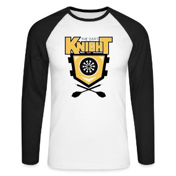 Emblème du chevalier à fléchettes - T-shirt baseball manches longues Homme - blanc/noir - Devant - Nik (191cm)