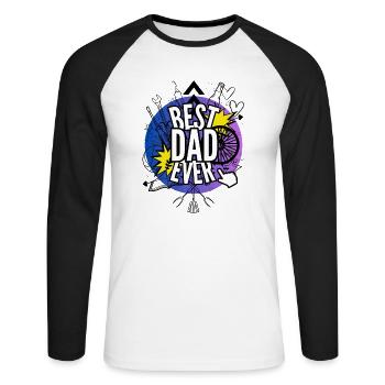 best dad ever - T-shirt baseball manches longues Homme - blanc/noir - Devant - Nik (191cm)