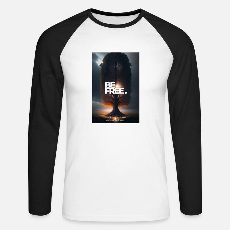 Light cannot exist without darkness - Unisex Long Sleeve Baseball T-Shirt - white/black