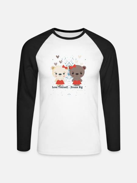 Lean & Loo Offizielles Themenhemd - Unisex Baseballshirt langarm - Weiß/Schwarz