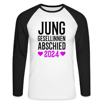 Hen party 2024 - Unisex Long Sleeve Baseball T-Shirt - white/black - Front - Nik (191cm)