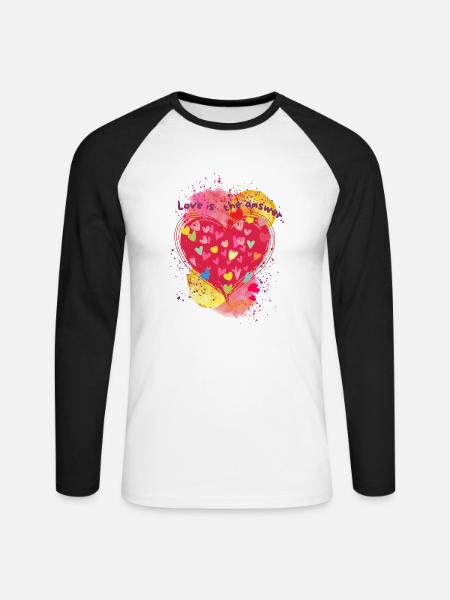 Love is the answer.. - Unisex Baseballshirt langarm - Weiß/Schwarz
