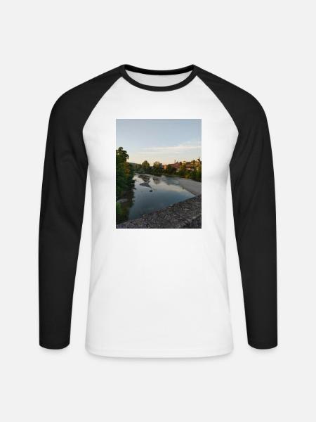 Abendstimmung - Unisex Baseballshirt langarm - Weiß/Schwarz