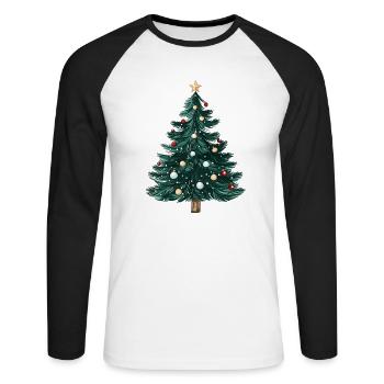 Weihnachtsbaum Weihnachten Christmas Tree - Unisex Long Sleeve Baseball T-Shirt - white/black - Front - Nik (191cm)